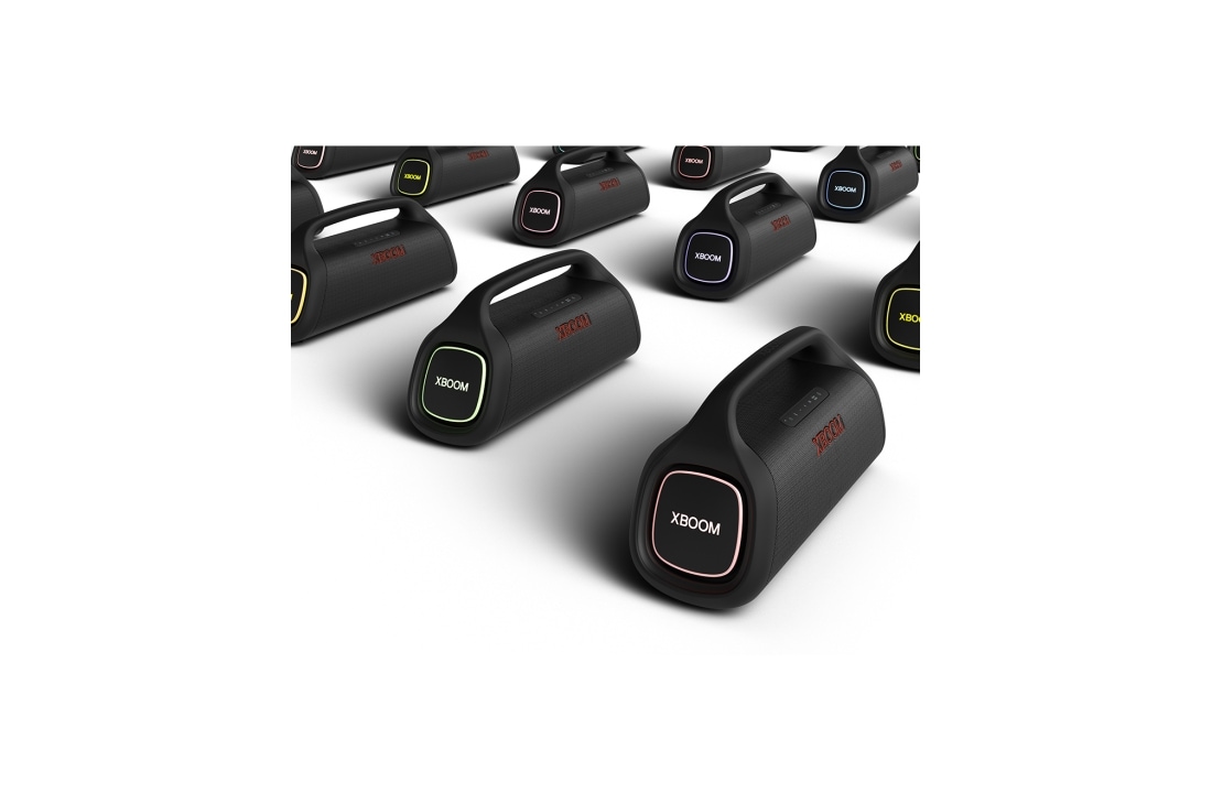 LG XBOOM Go XG9QBK, Mnoho zariadení LG XBOOM Gos je zarovnaných s ľavým reproduktorom vpredu a majú rôzne farby osvetlenia, XG9QBK, thumbnail 11