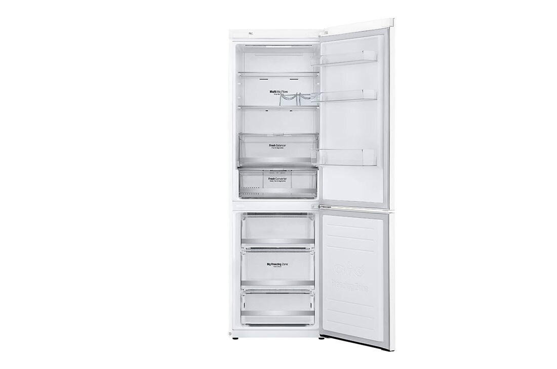 LG Kombinovaná chladnička | E (v rozsahu A až G) | Hrubý objem 374 l | 267 kWh/rok | LG Lineárny invertorový kompresor | LG Total No Frost | DoorCooling+™ | Vonkajší LED displej | LG ThinQ™ + WiFi, GBB71SWDZN, thumbnail 6