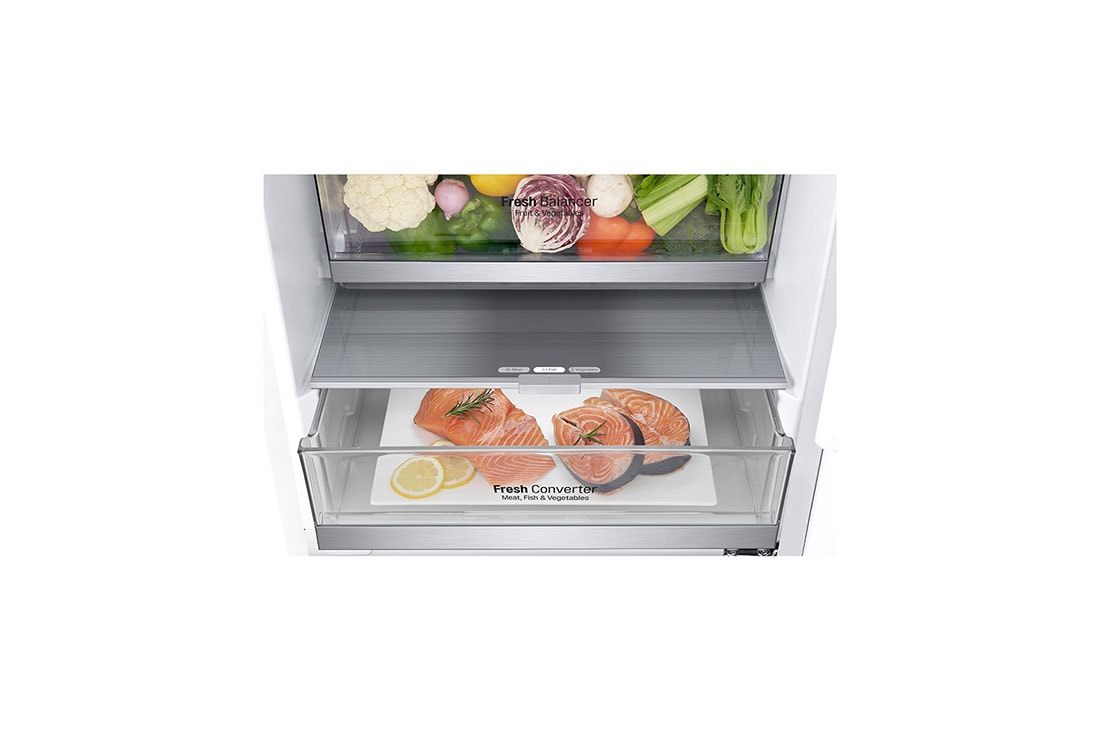 LG Kombinovaná chladnička | E (v rozsahu A až G) | Hrubý objem 374 l | 267 kWh/rok | LG Lineárny invertorový kompresor | LG Total No Frost | DoorCooling+™ | Vonkajší LED displej | LG ThinQ™ + WiFi, GBB71SWDZN, thumbnail 10