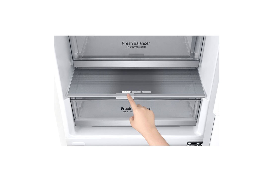 LG Kombinovaná chladnička | E (v rozsahu A až G) | Hrubý objem 374 l | 267 kWh/rok | LG Lineárny invertorový kompresor | LG Total No Frost | DoorCooling+™ | Vonkajší LED displej | LG ThinQ™ + WiFi, GBB71SWDZN, thumbnail 11