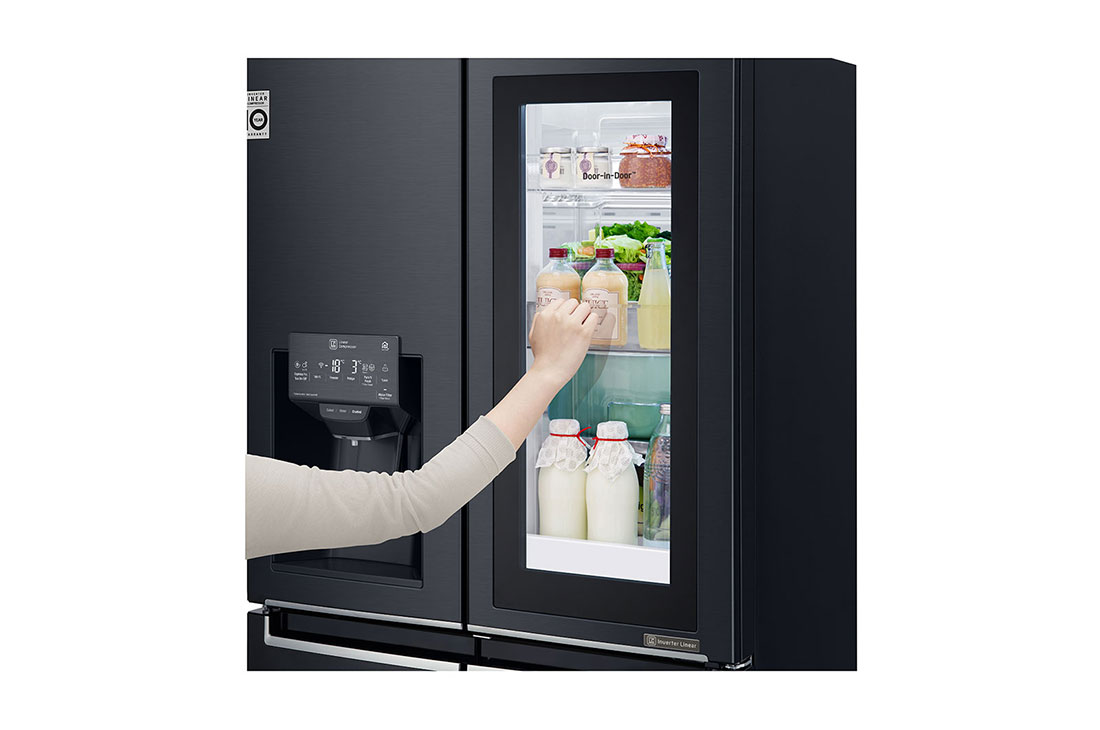 LG Americká chladnička | F | 508 l | Lineárny kompresor | Door cooling | InstaView Door-in-Door™, GMX844MCKV, thumbnail 11