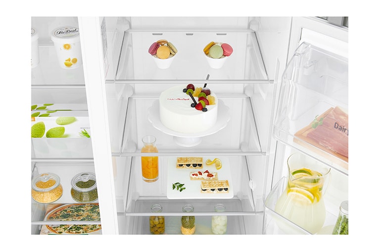 LG Americká chladnička |&nbsp;F (v rozsahu A až G) | Hrubý objem 668 l | 431 kWh/rok | LG Lineárny invertorový kompresor | LG Total No Frost | Multi-Air Flow™ | Vonkajší LED displej | Nápojový automat, GSL760PZUZ, thumbnail 9