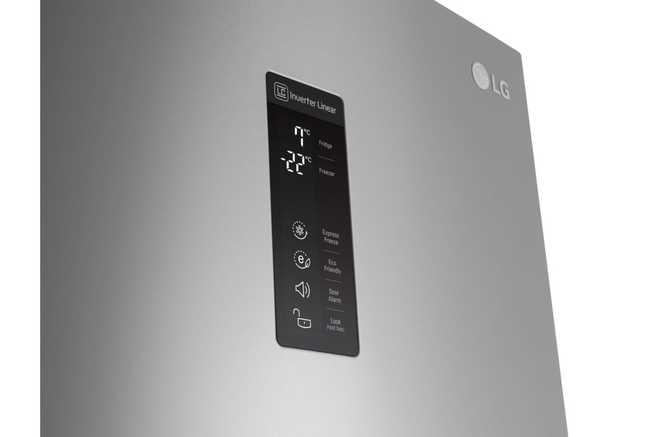 LG Hrubý objem 348 l | 259 kWh/rok | LG Lineárny invertorový kompresor | LG Total No Frost | Multi-Air Flow™ | NatureFRESH | Vonkajší LED displej | Smart Diagnosis™, GBB59PZFZS, thumbnail 4