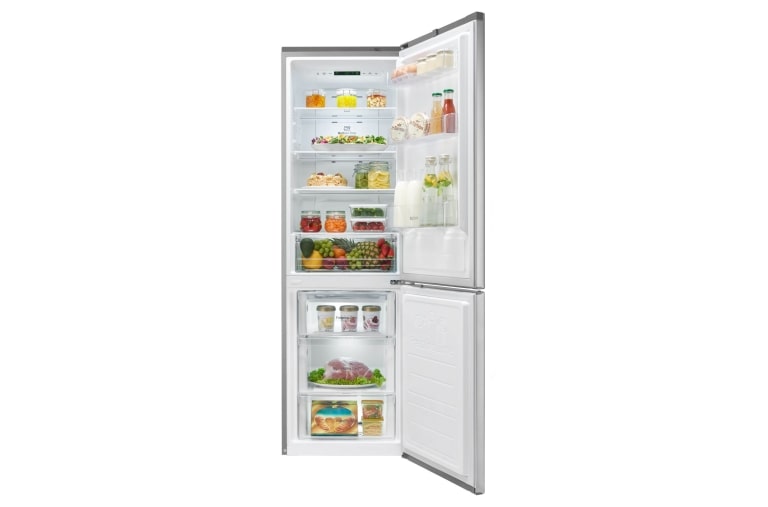 LG Hrubý objem 348 l | 240 kWh/rok | LG Lineárny invertorový kompresor | LG Total No Frost | Multi-Air Flow™ | NatureFRESH | Vnútorný LED displej | Smart Diagnosis™, GBB59PZJZS, thumbnail 2