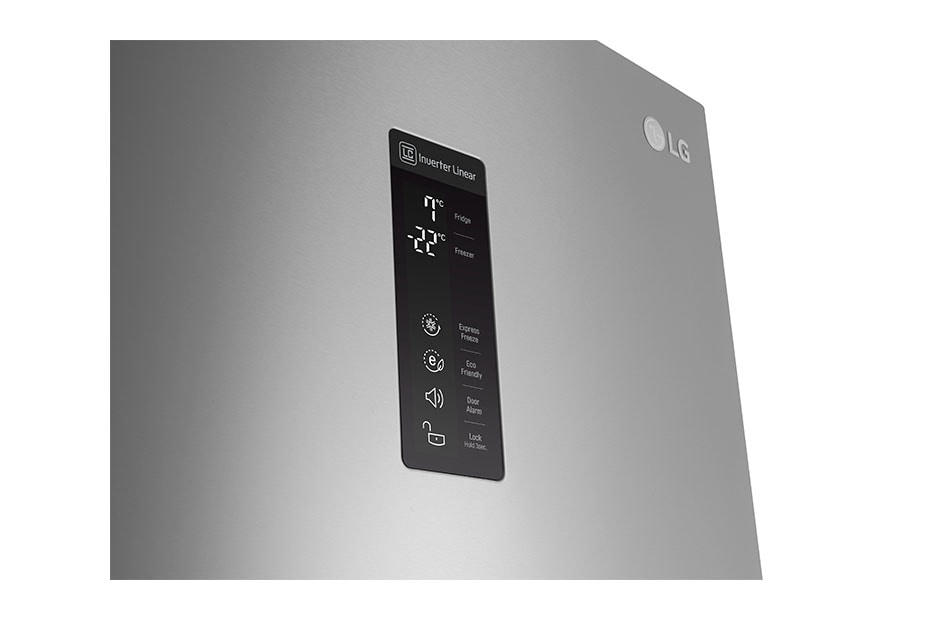 LG Hrubý objem 348 l | 259 kWh/rok | LG Lineárny invertorový kompresor | LG Total No Frost | Multi-Air Flow™ | NatureFRESH | Vonkajší LED displej | Smart Diagnosis™, GBB59PZMZS, thumbnail 3