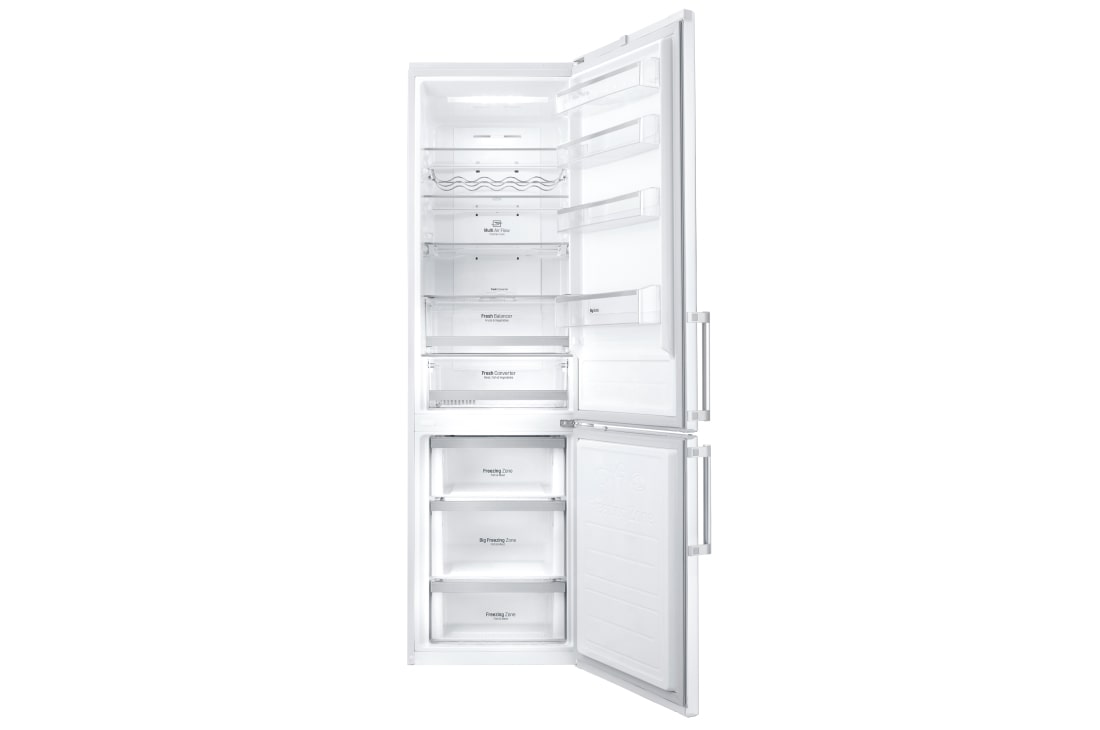 LG Hrubý objem 375 l | 266 kWh/rok | LG Lineárny invertorový kompresor | LG Total No Frost | Multi-Air Flow™ | NatureFRESH | Vonkajší LED displej | ThinQ™ + WiFi, GBB60SWFZB, thumbnail 2