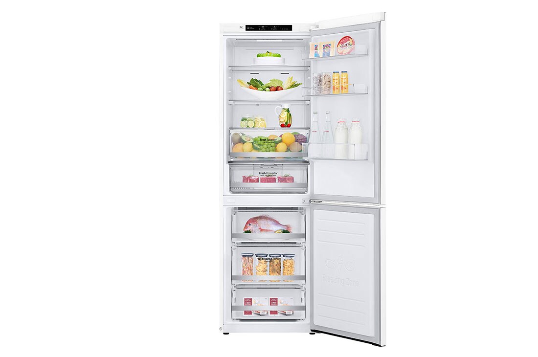 LG E | Hrubý objem 374 l | 273 kWh/rok | LG Lineárny invertorový kompresor | LG Total No Frost | DoorCooling+™ | Vnútorný LED displej | Smart Diagnosis™, GBB71SWEZN, thumbnail 2