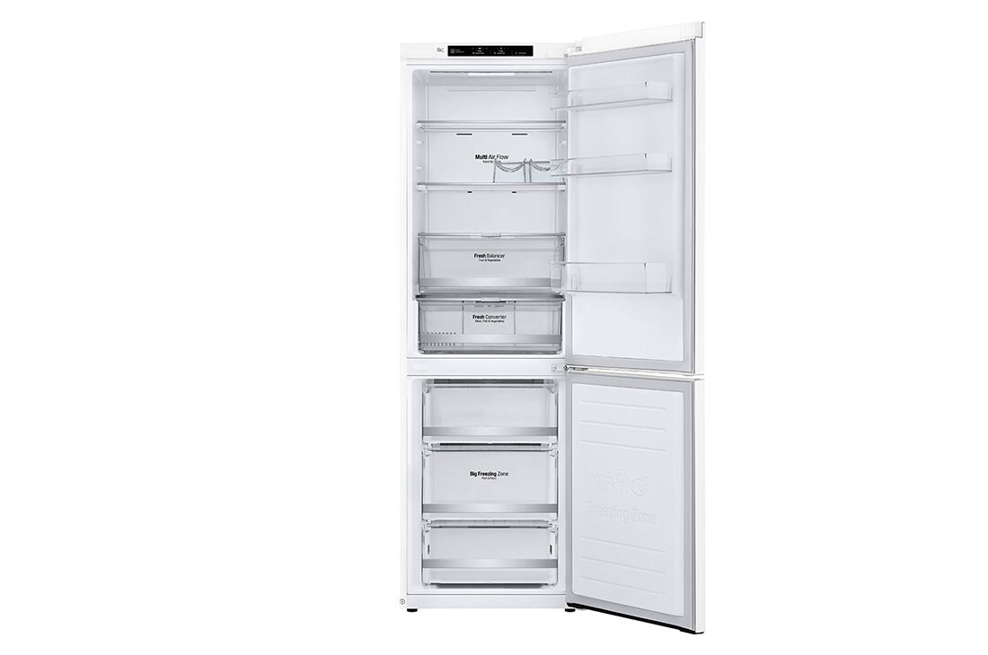 LG E | Hrubý objem 374 l | 273 kWh/rok | LG Lineárny invertorový kompresor | LG Total No Frost | DoorCooling+™ | Vnútorný LED displej | Smart Diagnosis™, GBB71SWEZN, thumbnail 3