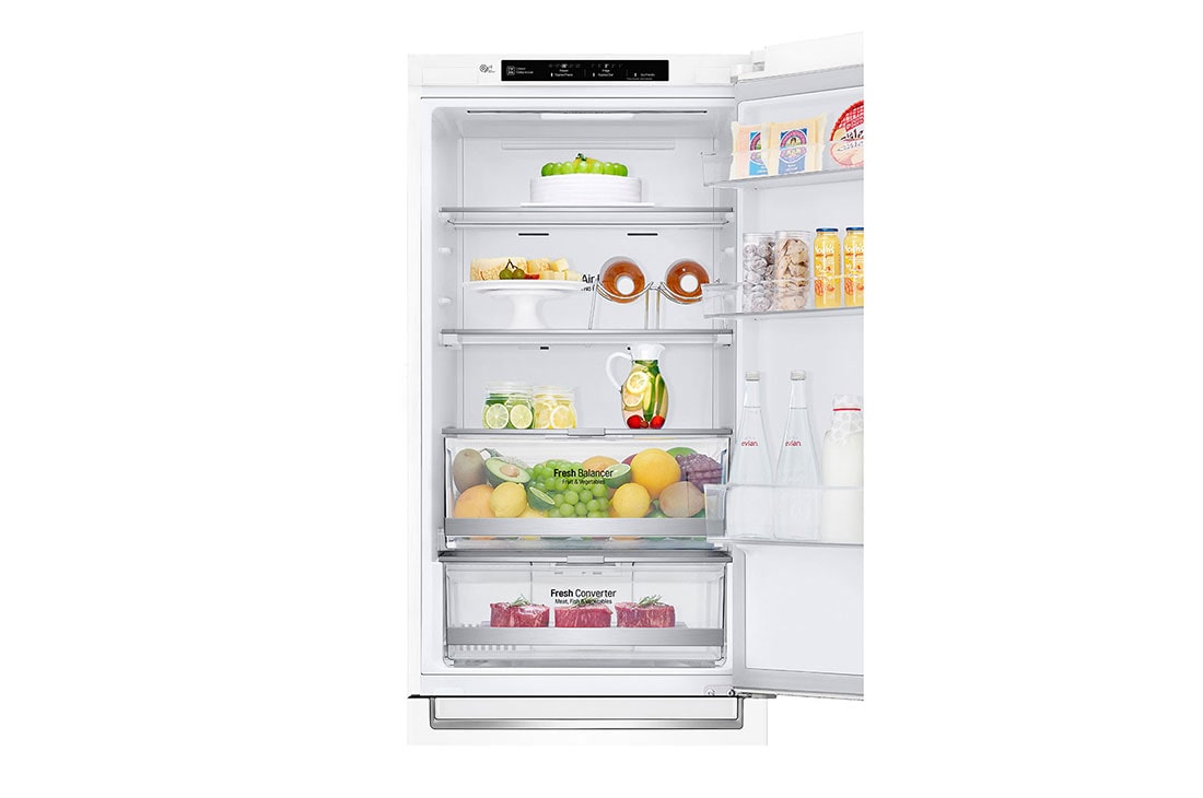 LG E | Hrubý objem 374 l | 273 kWh/rok | LG Lineárny invertorový kompresor | LG Total No Frost | DoorCooling+™ | Vnútorný LED displej | Smart Diagnosis™, GBB71SWEZN, thumbnail 4