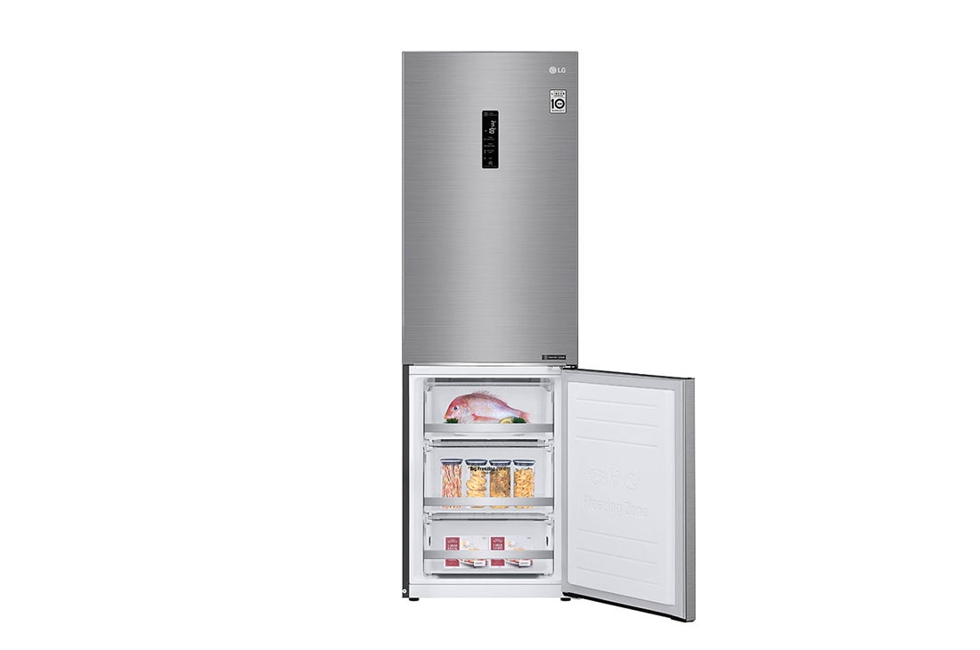 LG E | Hrubý objem 374 l | 273 kWh/rok | LG Lineárny invertorový kompresor | LG Total No Frost | DoorCooling+™ | Vonkajší LED displej | ThinQ™ + WiFi, GBB71PZDZN, thumbnail 4