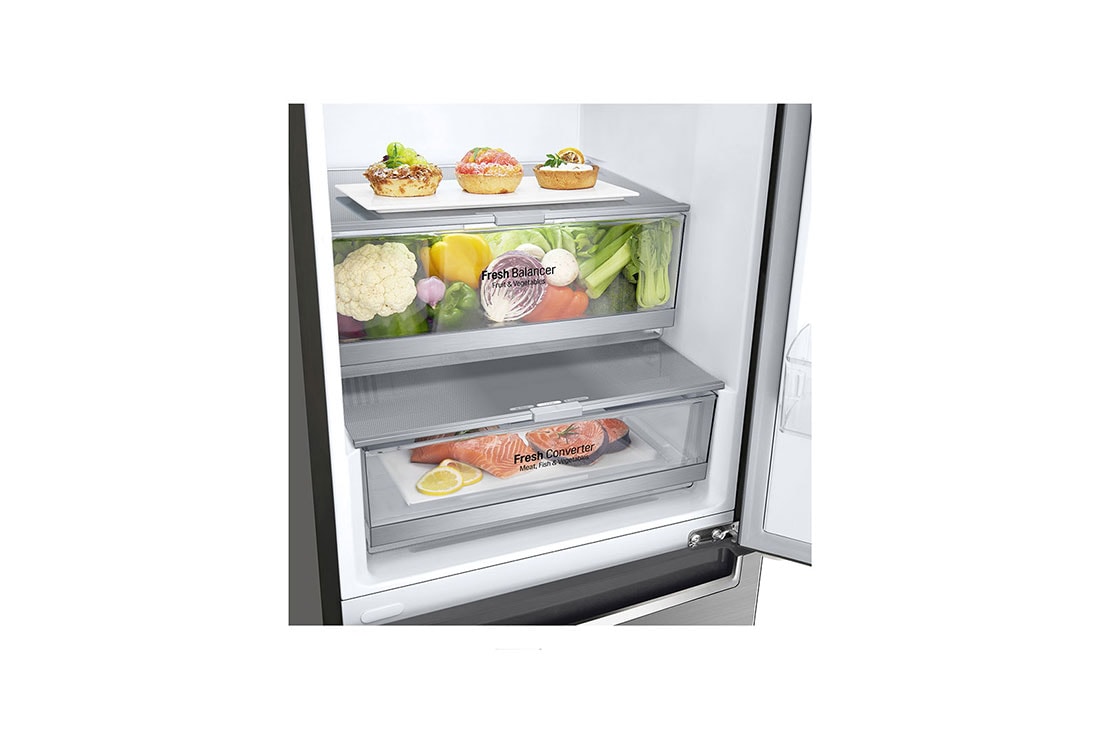 LG D | Hrubý objem 419 l | 193 kWh/rok | LG Lineárny invertorový kompresor | LG Total No Frost | DoorCooling+™ | Vonkajší LED displej | ThinQ™ + WiFi, GBB72PZDFN, thumbnail 4