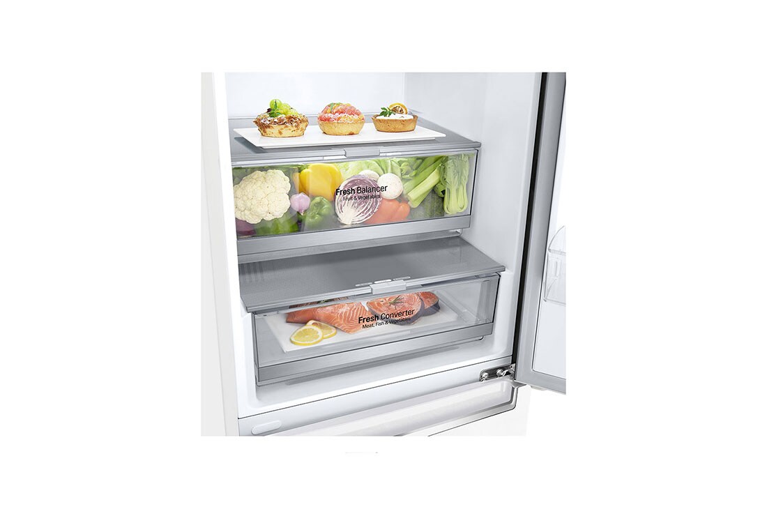 LG D | Hrubý objem 419 l | 193 kWh/rok | LG Lineárny invertorový kompresor | LG Total No Frost | DoorCooling+™ | Vonkajší LED displej | ThinQ™ + WiFi, GBB72SWDFN, thumbnail 4