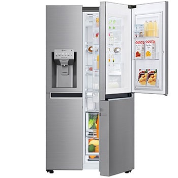 Americká chladnička | Door-in-Door™ | F | Hrubý objem 675 l | 376 kWh/rok | LG Lineárny invertorový kompresor | LG Total No Frost | Multi-Air Flow™ | Vonkajší LED displej | Nápojový automat | Pure N Fresh™ | ThinQ™ + WiFi1