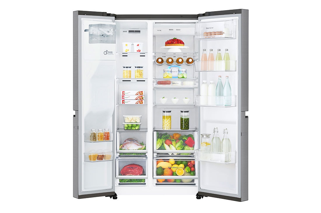 LG F | Hrubý objem 675 l | 376 kWh/rok | LG Lineárny invertorový kompresor | LG Total No Frost  | Multi-Air Flow™ | Vonkajší LED displej | Nápojový automat | Pure N Fresh™ | ThinQ™ + WiFi, GSL960PZVZ, thumbnail 2