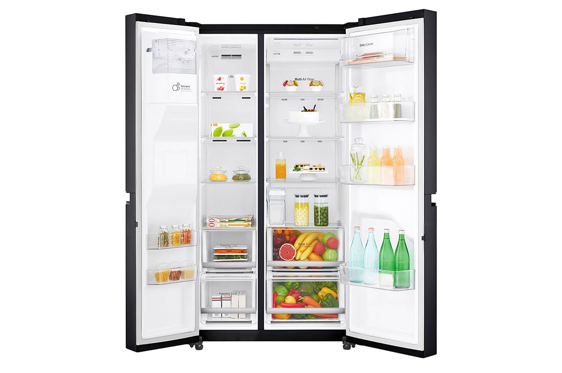 LG Americká chladnička |&nbsp;Door-in-Door™ | F (v rozsahu A až G) | Hrubý objem 668 l | 431 kWh/rok | LG Lineárny invertorový kompresor | LG Total No Frost | Multi-Air Flow™ | Vonkajší LED displej | Nápojový automat , GSL761MCZZ, thumbnail 2