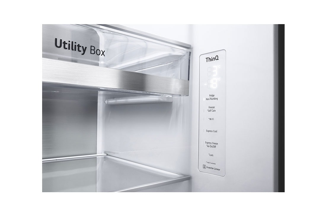 LG Americká chladnička | C | 635 l |  | Lineárny kompresor | Door cooling , pohľad na úžitkovú zásuvku, GSLV91MBAC, thumbnail 7