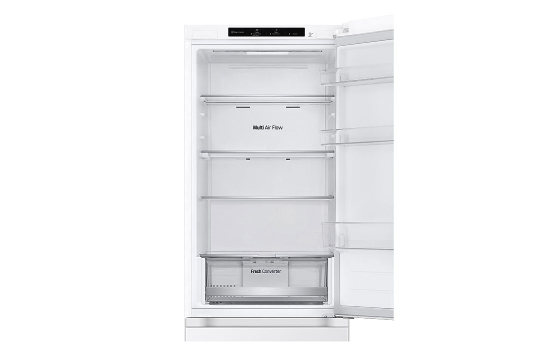 LG Kombinovaná chladnička LG | C | 344 l | Smart Invertorový kompresor | DoorCooling+™, pohľad spredu na potraviny po otvorení, GBV31E0CSW, thumbnail 6