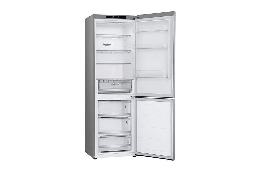 LG Kombinovaná chladnička LG | C | 344 l | Smart Invertorový kompresor | DoorCooling+™, pohľad spredu sprava na potraviny po otvorení, GBV31E0CPY, thumbnail 10