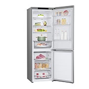 LG Kombinovaná chladnička LG | C | 344 l | Smart Invertorový kompresor | DoorCooling+™, pohľad spredu sprava na potraviny po otvorení, GBV31E0CPY, thumbnail 9