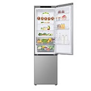 LG Kombinovaná chladnička LG | D | 344 l | Smart Invertorový kompresor | DoorCooling+™, pohľad spredu na potraviny po otvorení, GBV3100DSW, thumbnail 2