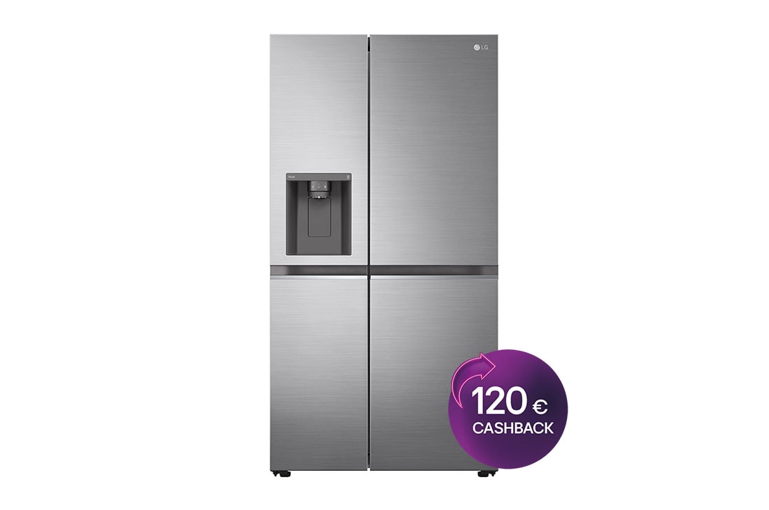LG Americká chladnička | E | 655 l |  | Lineárny kompresor | DoorCooling+™, pohľad spredu, GSLV71PZRC
