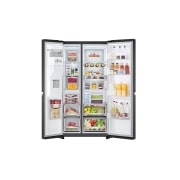 LG Americká chladnička | C | 635 l |  | Lineárny kompresor | Door cooling , Front view with door open with food, GSLV91MCAC, thumbnail 3