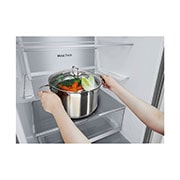 LG Kombinovaná chladnička LG | A | 381 l | Smart Invertorový kompresor | DoorCooling+™, Drawer with steel bowl, GBB92MBB3P, thumbnail 6
