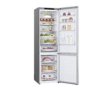 LG Kombinovaná chladnička LG | A | 381 l | Smart Invertorový kompresor | DoorCooling+™, Right perspective view with food, GBB92MBB3P, thumbnail 9