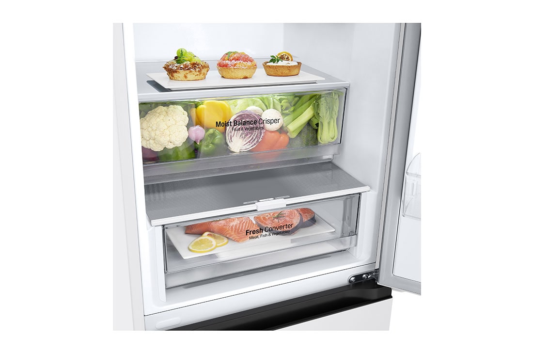 LG Kombinovaná chladnička LG | C | 344 l | Smart Invertorový kompresor | DoorCooling+™, pohľad na dávkovač, GBV3100CSW, thumbnail 9