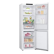 LG Kombinovaná chladnička LG | C | 344 l | Smart Invertorový kompresor | DoorCooling+™, pohľad spredu sprava na potraviny po otvorení, GBV3100CSW, thumbnail 11