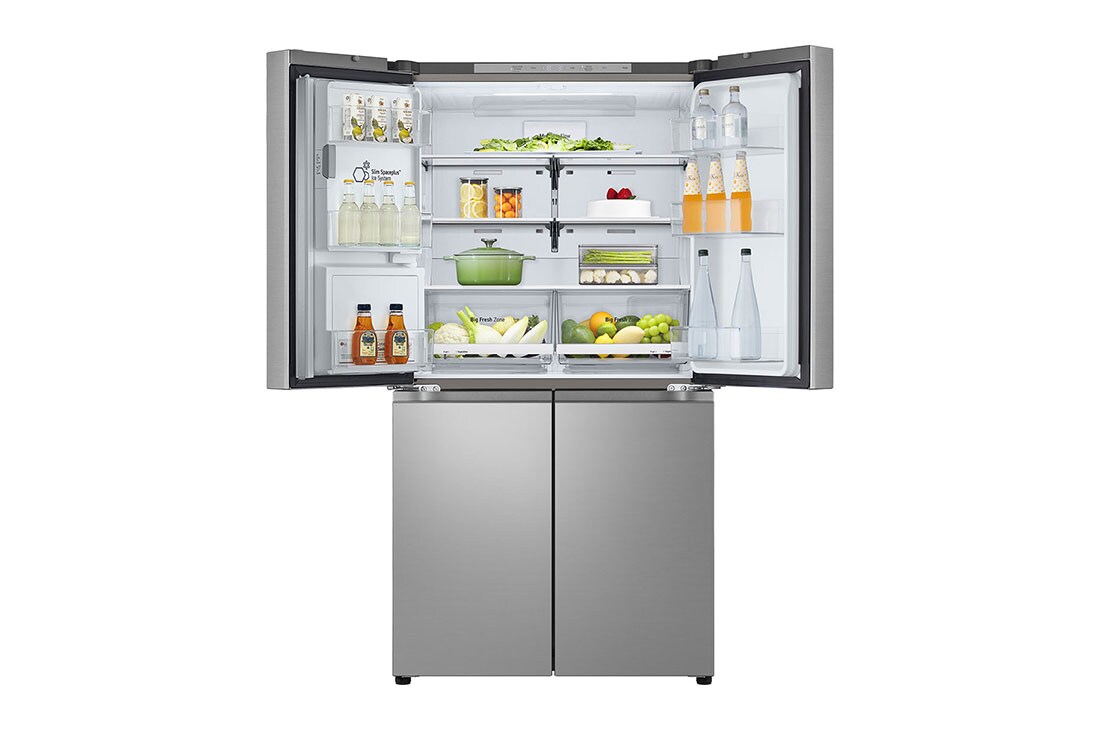 LG Americká chladnička LG | E | 637 l | Lineárny kompresor | UVnano™, front top door open with food, GML960PYFE, thumbnail 4