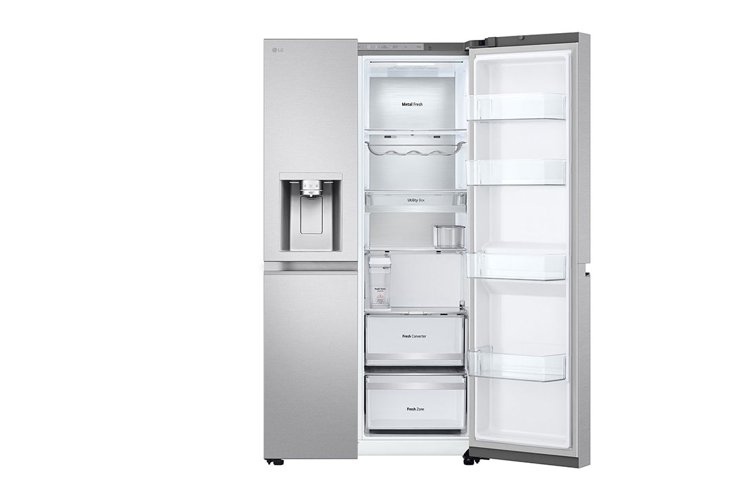 LG Americká chladnička LG | C | 628 l | DoorCooling+™ | UVnano™, Front right side door open view, GSLE91MBAC, thumbnail 9