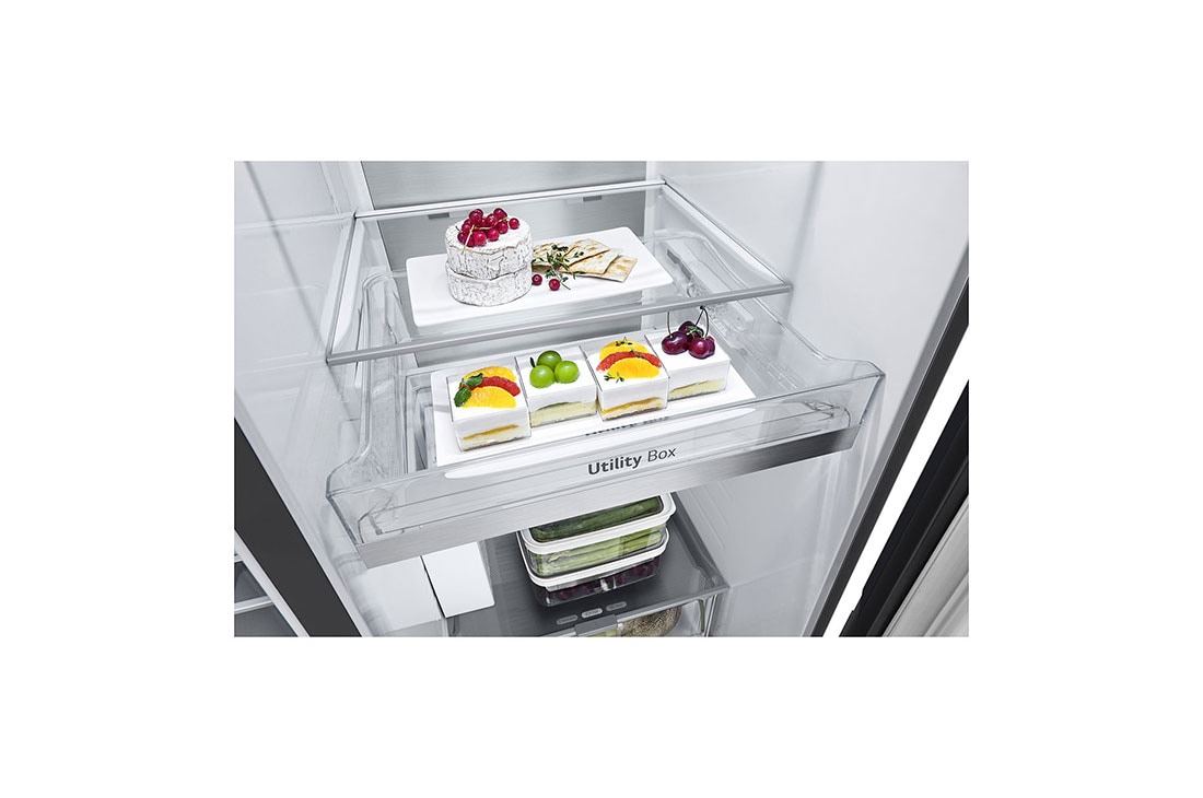 LG Americká chladnička LG | D | 628 l | InstaView Door-in-Door™ | UVnano™, food drower view, GSXE90EVAD, thumbnail 9