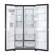 LG Americká chladnička LG | C | 628 l | DoorCooling+™ | UVnano™, Door open without food view, GSLE91EVAC, thumbnail 2