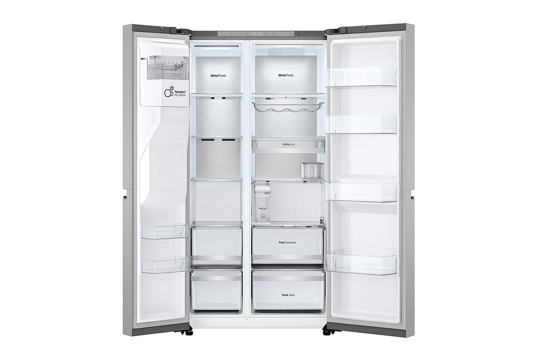 LG Americká chladnička LG | C | 628 l | DoorCooling+™ | UVnano™, Door open without food view, GSLE81PYBC, thumbnail 3