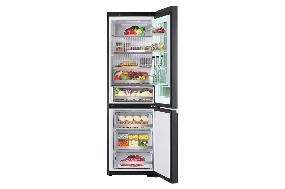 LG Kombinovaná chladnička LG | C | 349 l | InstaView™ | DoorCooling+™, front view with food, GBG7190CEV, thumbnail 2