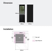 LG Kombinovaná chladnička LG | C | 349 l | InstaView™ | DoorCooling+™, dimension, GBG7190CEV, thumbnail 15