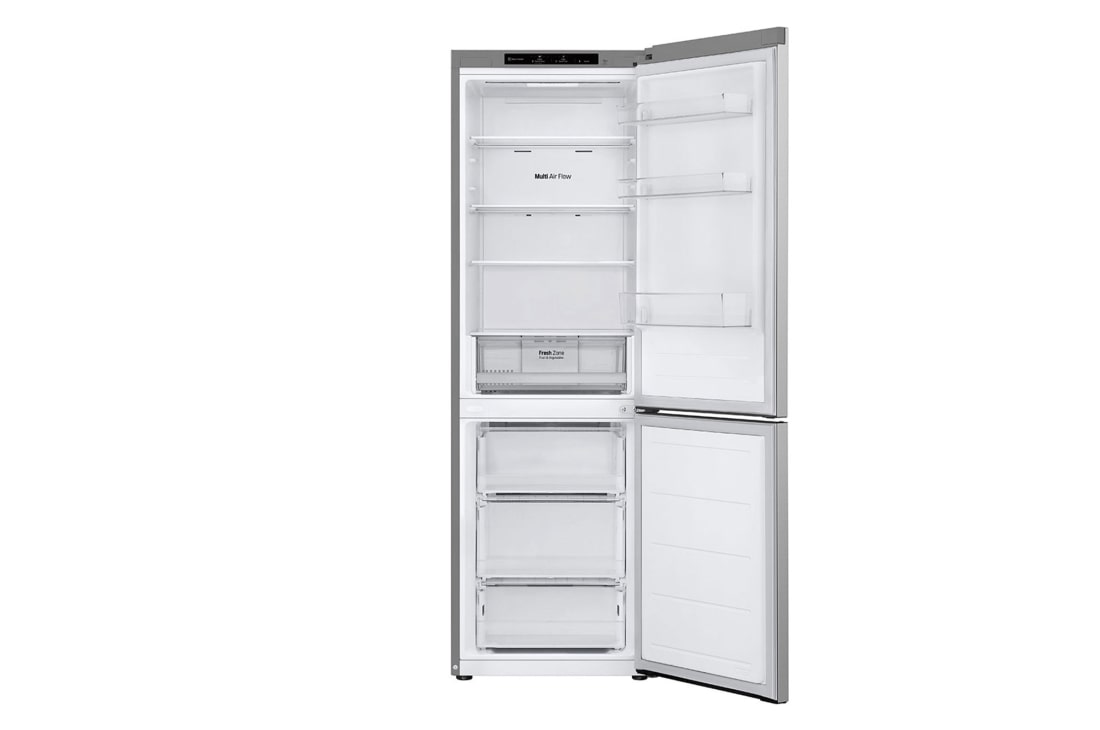 LG 344L DoorCooling+™ Kombinovaná chladnička, Strieborná, Front Open, GBV21L0EPY, thumbnail 2