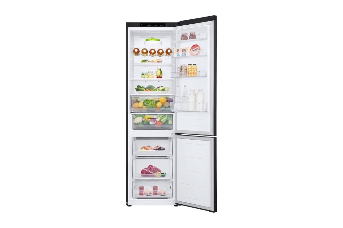 LG Kombinovaná chladnička LG | C | 387 l | Smart Invertorový kompresor | Čierna/šedá, Front Open food, GBV3200CEP, thumbnail 2