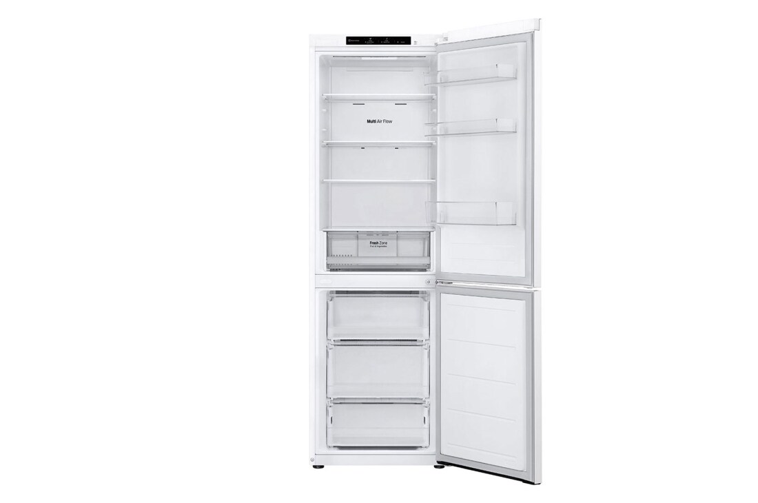 LG 344L DoorCooling+™ Kombinovaná chladnička, Biela, Front Open, GBV21L0ESW, thumbnail 4