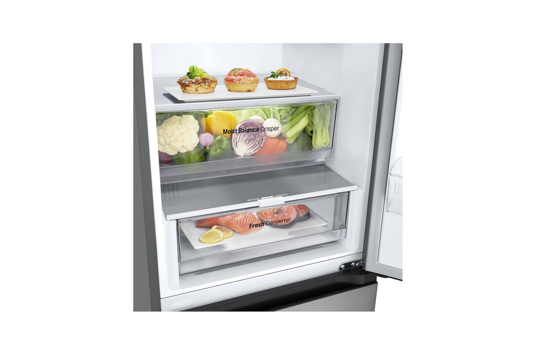 LG 344L DoorCooling+™ Kombinovaná chladnička, Strieborná, Duct Food, GBV3100EPY, thumbnail 3