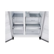 LG Americká chladnička LG | B | 628 l | DoorCooling+™ | UVnano™| Kovová Sorbet, door open trays view, GSLE91MBAB, thumbnail 7