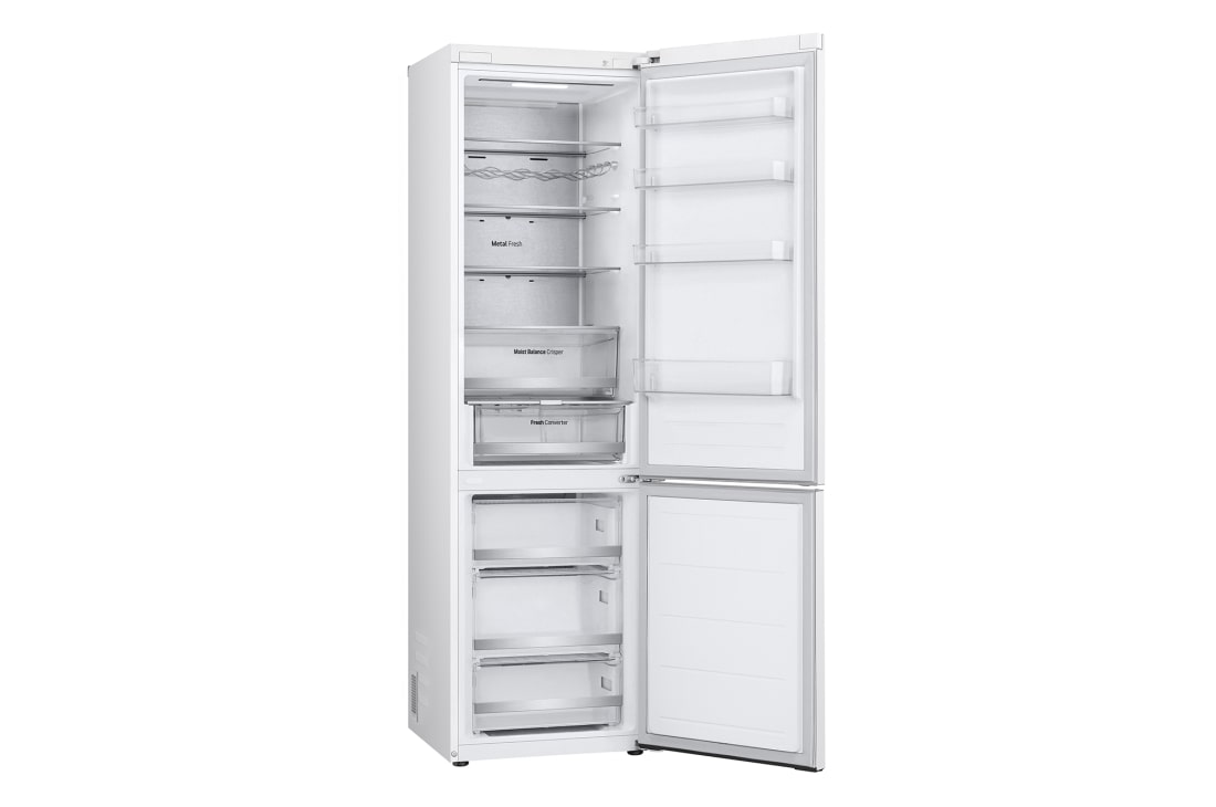 LG Kombinovaná chladnička LG | C | 387 l | Smart Invertorový kompresor |DoorCooling+™|Biela, right view door open without food, GBV5250CSW, thumbnail 13