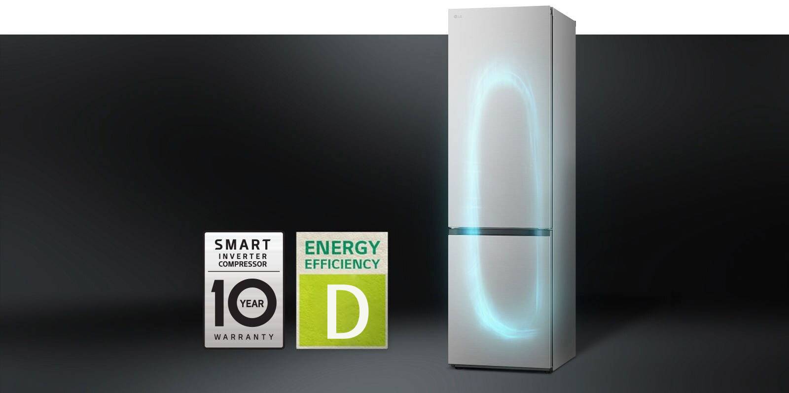 Chladnička s účinným chladiacim systémom s inteligentným invertorovým kompresorom a 10-ročným záručnou zárukou na kompresor.