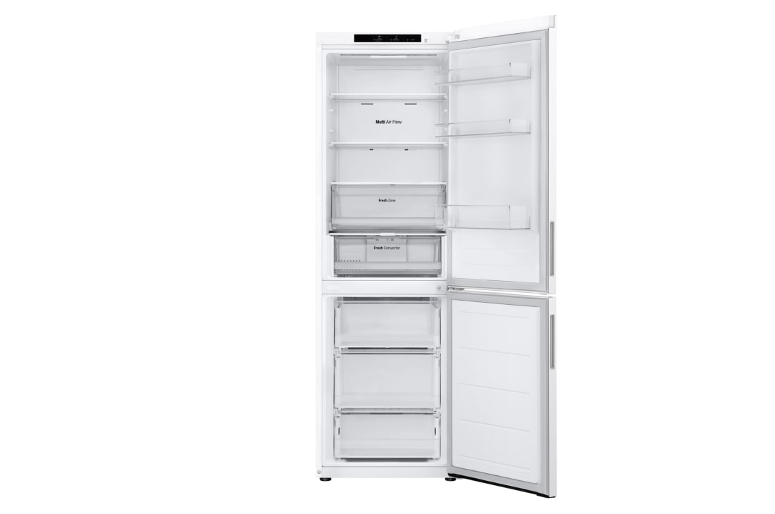 LG 344L DoorCooling+™ Kombinovaná chladnička, Biela, Front Open food, GBV21NCDSW, thumbnail 2