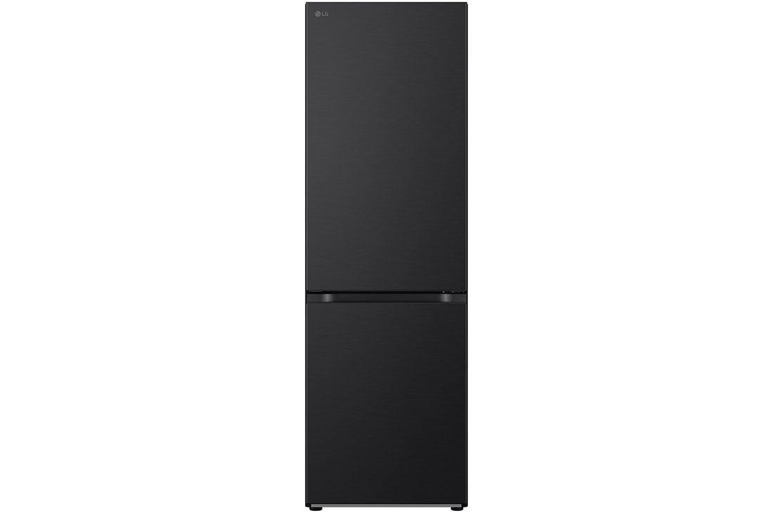 LG 344L DoorCooling+™ Kombinovaná chladnička, Čierna/šedá, Front view, GBV3100AEP
