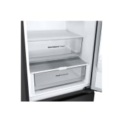 LG 344L DoorCooling+™ Kombinovaná chladnička, Čierna/šedá, Drawer without food, GBV3100AEP, thumbnail 6