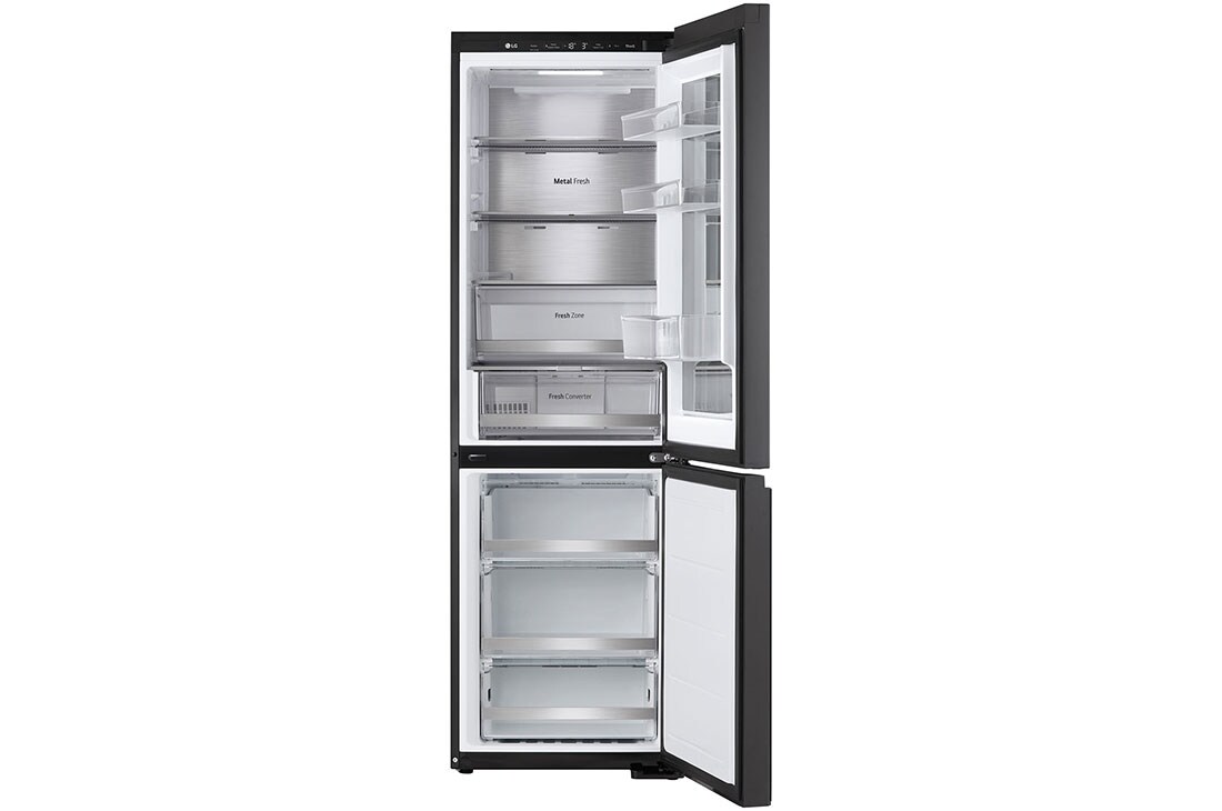 LG 349L InstaView™ DoorCooling+™ Kombinovaná chladnička, Čierna/šedá, linear cooling, GBG5160CEV, thumbnail 4