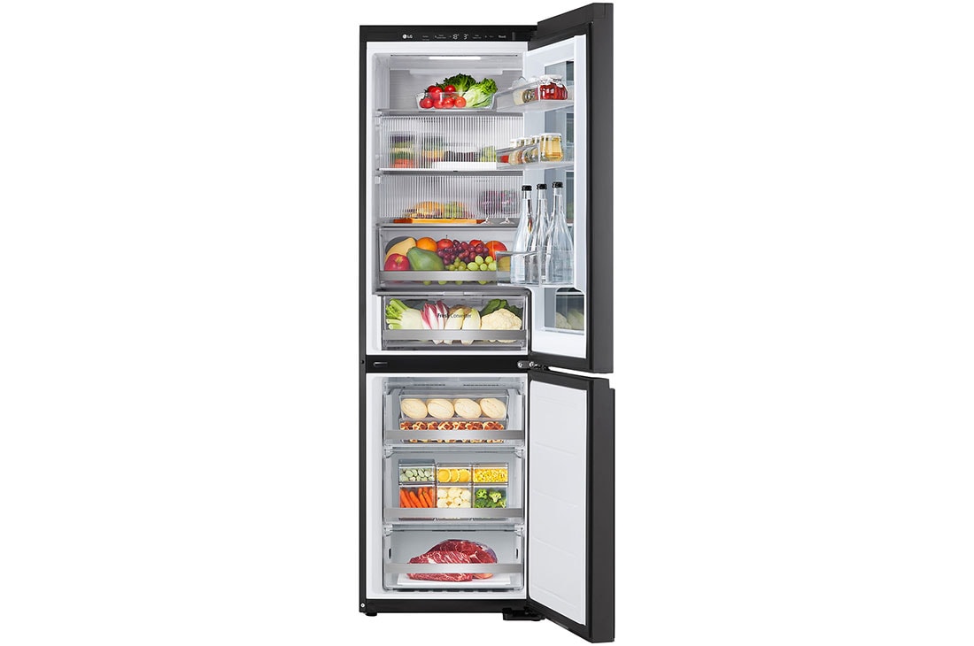 LG 349L InstaView™ DoorCooling+™ Kombinovaná chladnička, Čierna/šedá, led view, GBG5160CEV, thumbnail 7