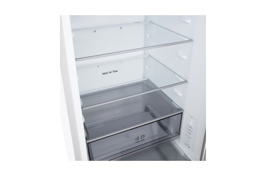 LG Kombinovaná chladnička LG | C | 333 l | Smart Invertorový kompresor | Biela, Chladnička s mrazničkou LG (GBBW726CPY), predný pohľad s viditeľným ventilačným otvorom funkcie DoorCooling+™, GBBSJ1CCSW, thumbnail 8